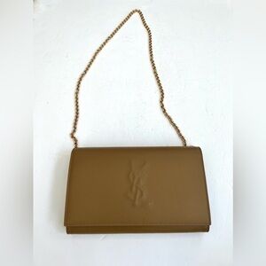Yves Saint Laurent chevrette 2A beige poch bag
